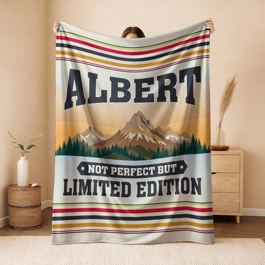 Not Perfect But Limited Edition Vintage Mountain Fleece Blanket ALBERT 13K1 BK45