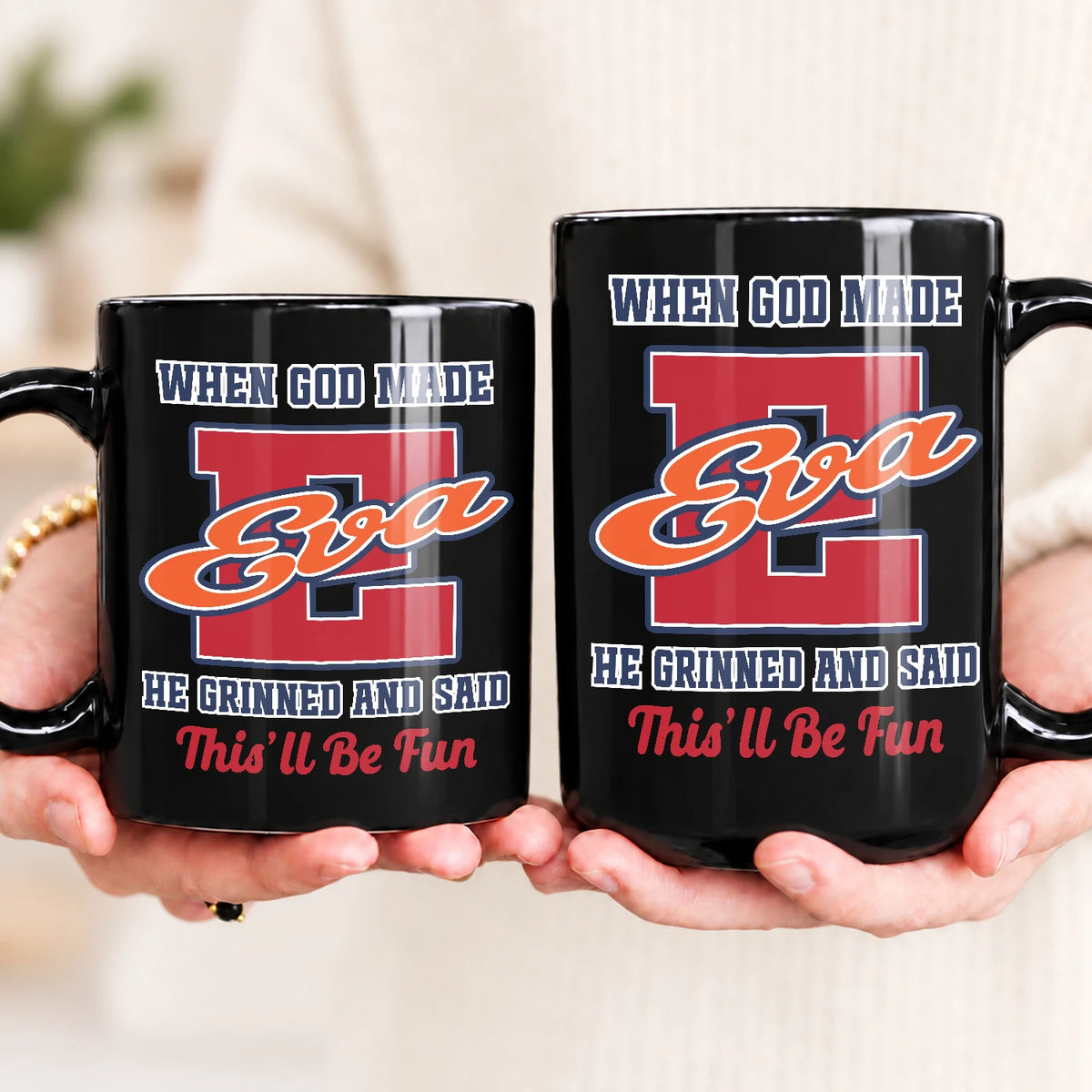 When God Made Your Name Personalized Baseball Mug EVA 13K1 MG07