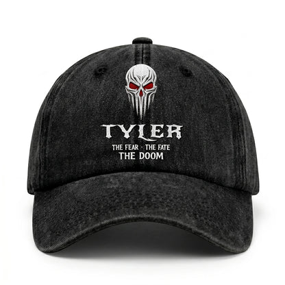 Your Name The Fear The Fate The Doom Skull Washed Cap TYLER 13K1 C98PF