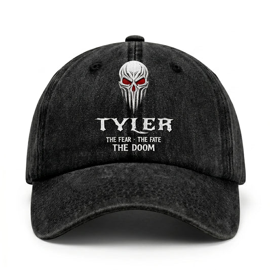 Your Name The Fear The Fate The Doom Skull Washed Cap TYLER 13K1 C98PF