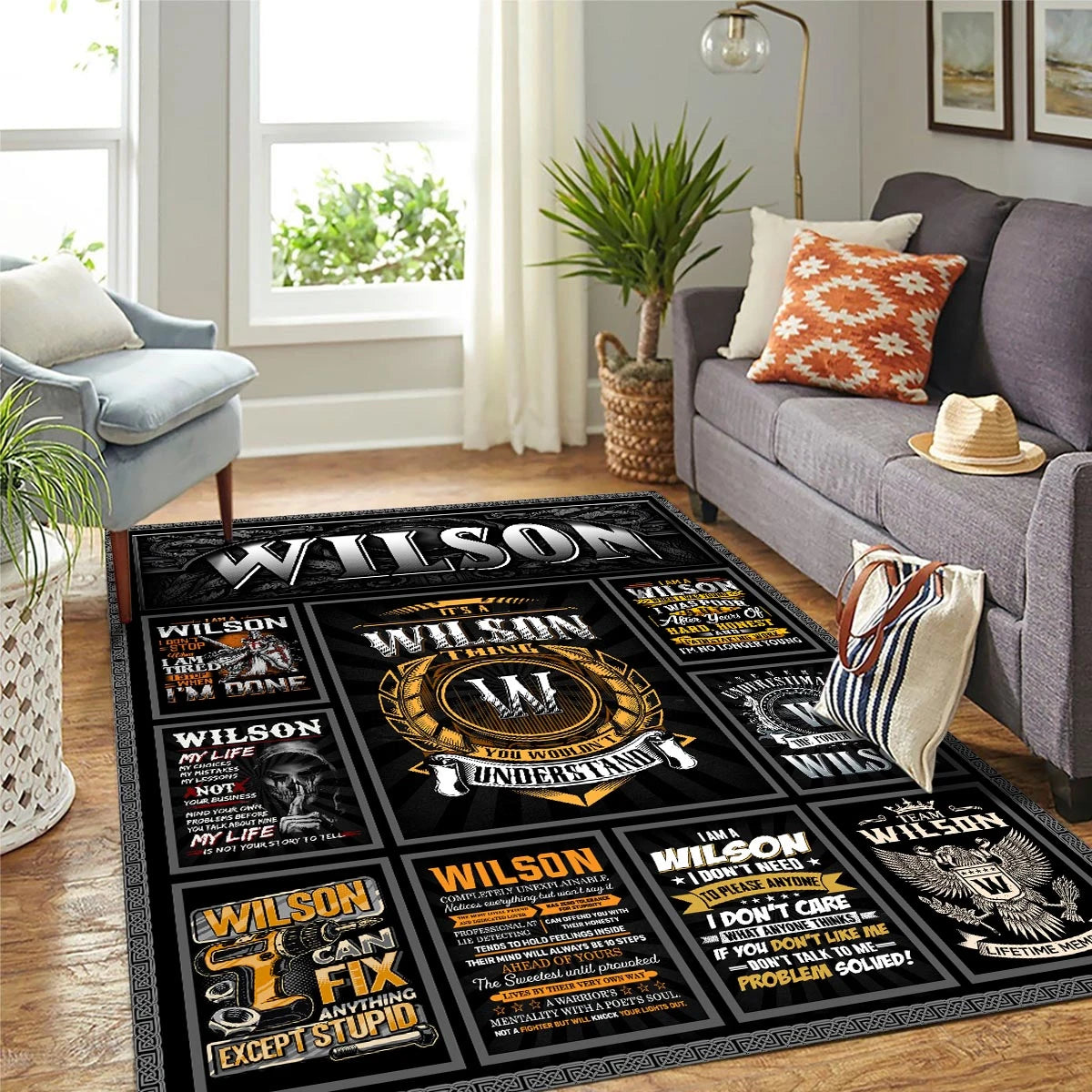 WILSON Personalized Sponge Floor Mat – Custom Printed Home Decor 13K1-AR2