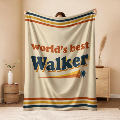 World's Best Your Name Retro Fleece Blanket WALKER 13K1 BK64