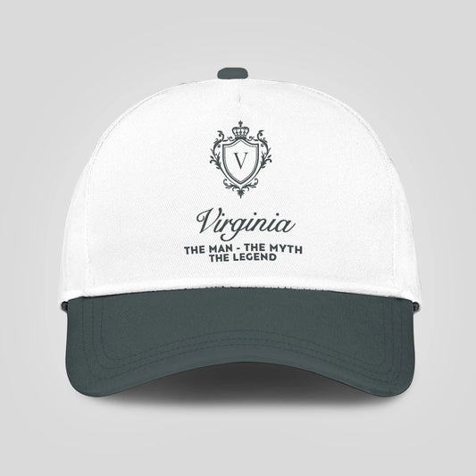 The Man The Myth The Legend Elegant Gray And White Cap VIRGINIA 13K1 C170PF
