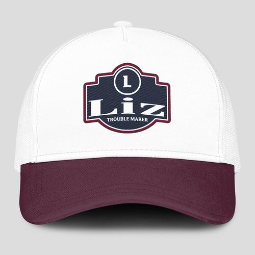 Trouble Maker Burgundy And White Funny Mesh Cap LIZ 13K1 C201PF