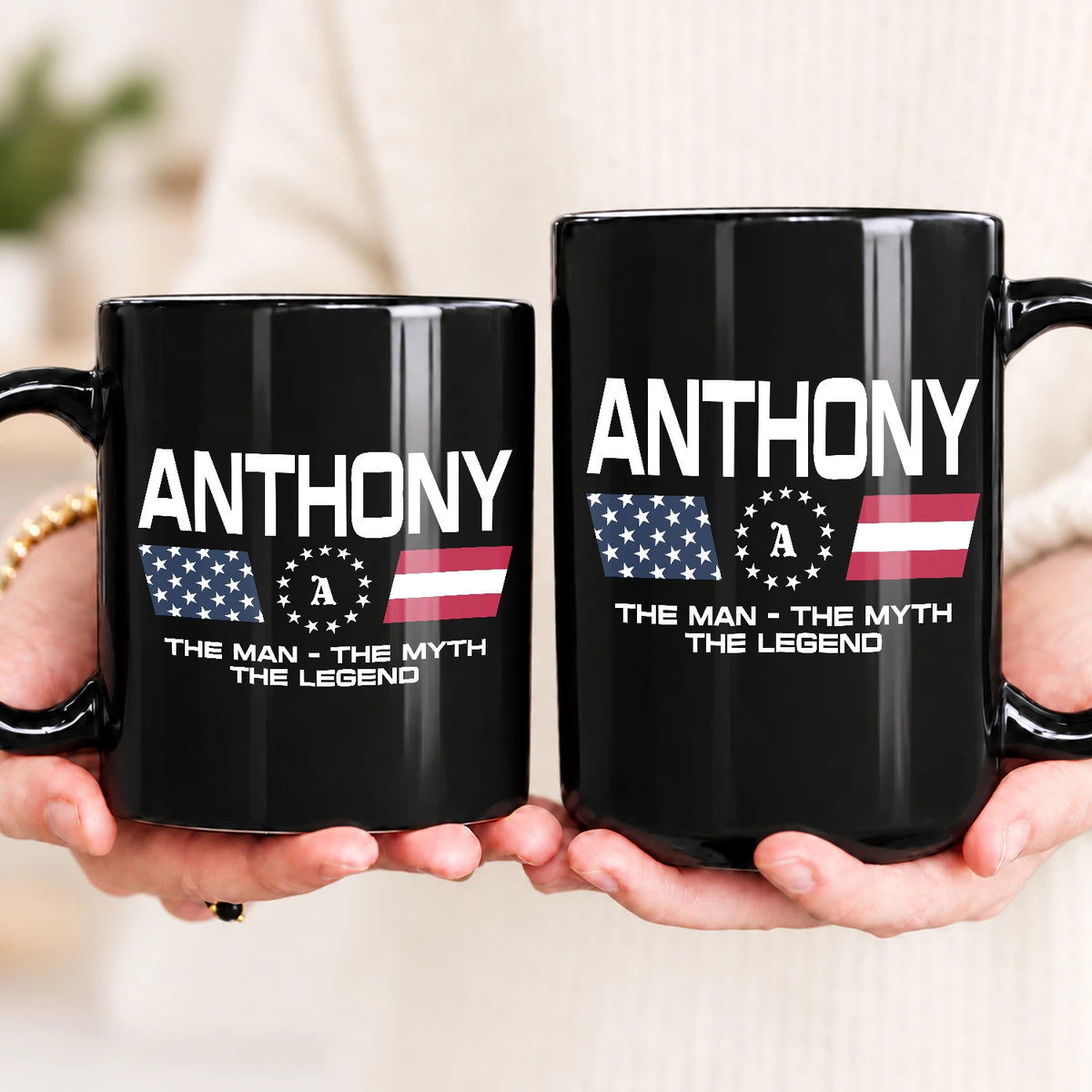 The Man The Myth The Legend Us Flag Mug ANTHONY 13K1 MG23