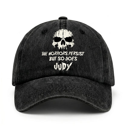 The Horrors Persist But So Does Your Name Cool Skull Washed Cap JUDY 13K1 C134PF