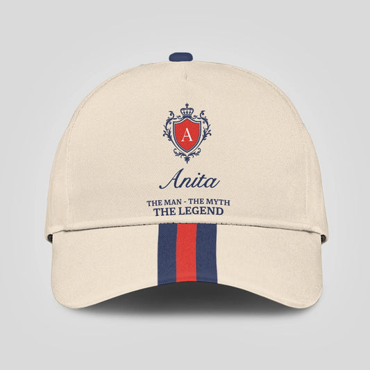 The Man The Myth The Legend Blue And Red Striped Cap ANITA 13K1 C117PF