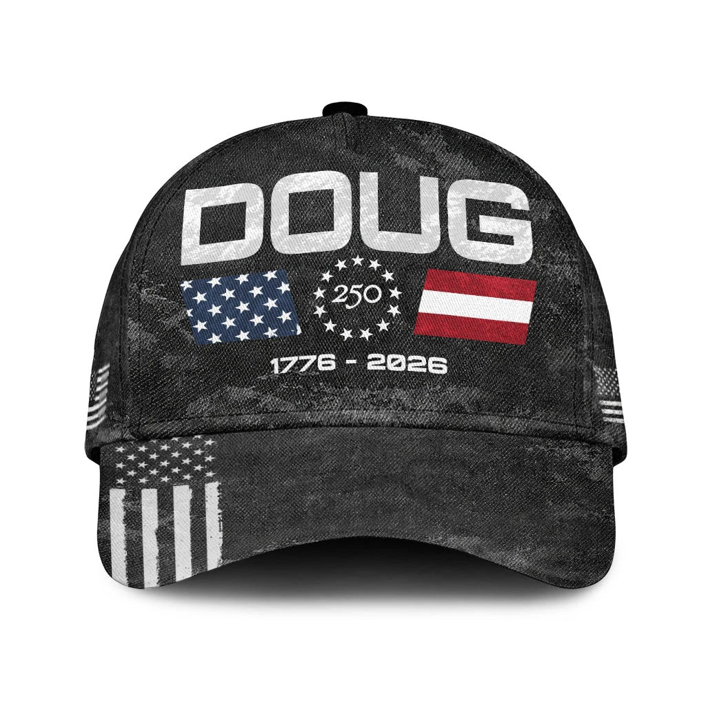 DOUG 13K1-C13PF 250th Anniversary Patriotic Baseball Cap 1776–2026