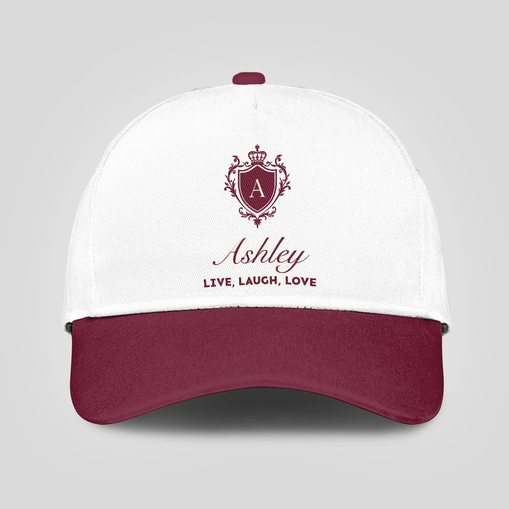 Live Laugh Love Elegant Burgundy And White Cap ASHLEY 13K1 C88PF