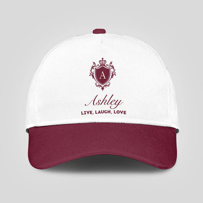 Live Laugh Love Elegant Burgundy And White Cap ASHLEY 13K1 C88PF