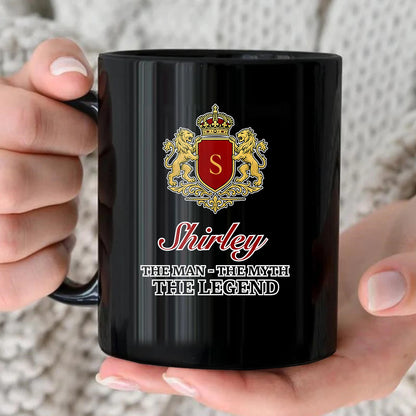 The Man The Myth The Legend Gold Royal Logo Mug SHIRLEY 13K1 MG03