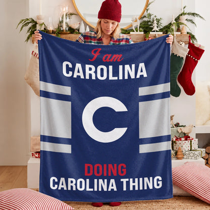 I'm Name Doing Name Things Navy Fleece Blanket CAROLINA 13K1 BK51