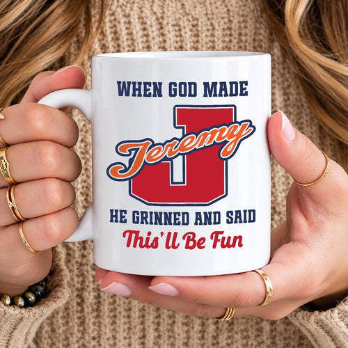 When God Made Your Name Personalized Baseball Mug JEREMY 13K1 MG07