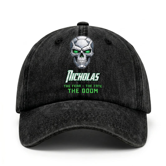 The Fear The Fate The Doom Skull Washed Cap NICHOLAS 13K1 C99PF