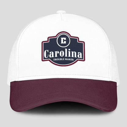 Trouble Maker Burgundy And White Funny Mesh Cap CAROLINA 13K1 C201PF