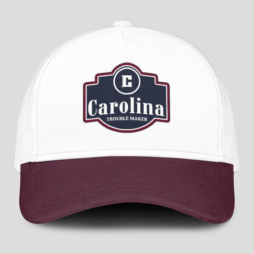 Trouble Maker Burgundy And White Funny Mesh Cap CAROLINA 13K1 C201PF