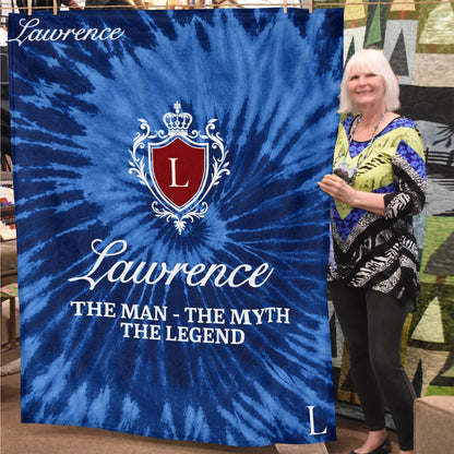 The Man The Myth The Legend Blue Waves Fleece Blanket LAWRENCE 13K1 BK11