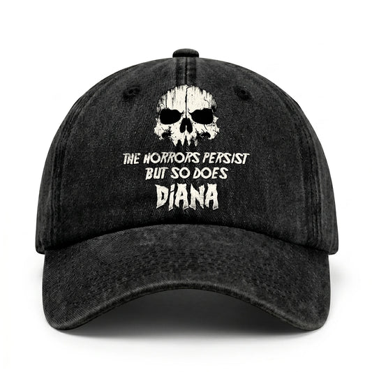 The Horrors Persist But So Does Your Name Cool Skull Washed Cap DIANA 13K1 C134PF