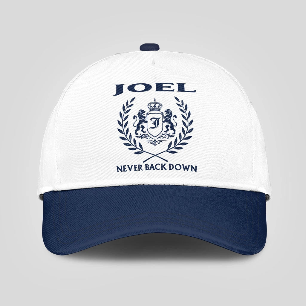 Never Back Down Blue And White Cap JOEL 13K1 C59PF