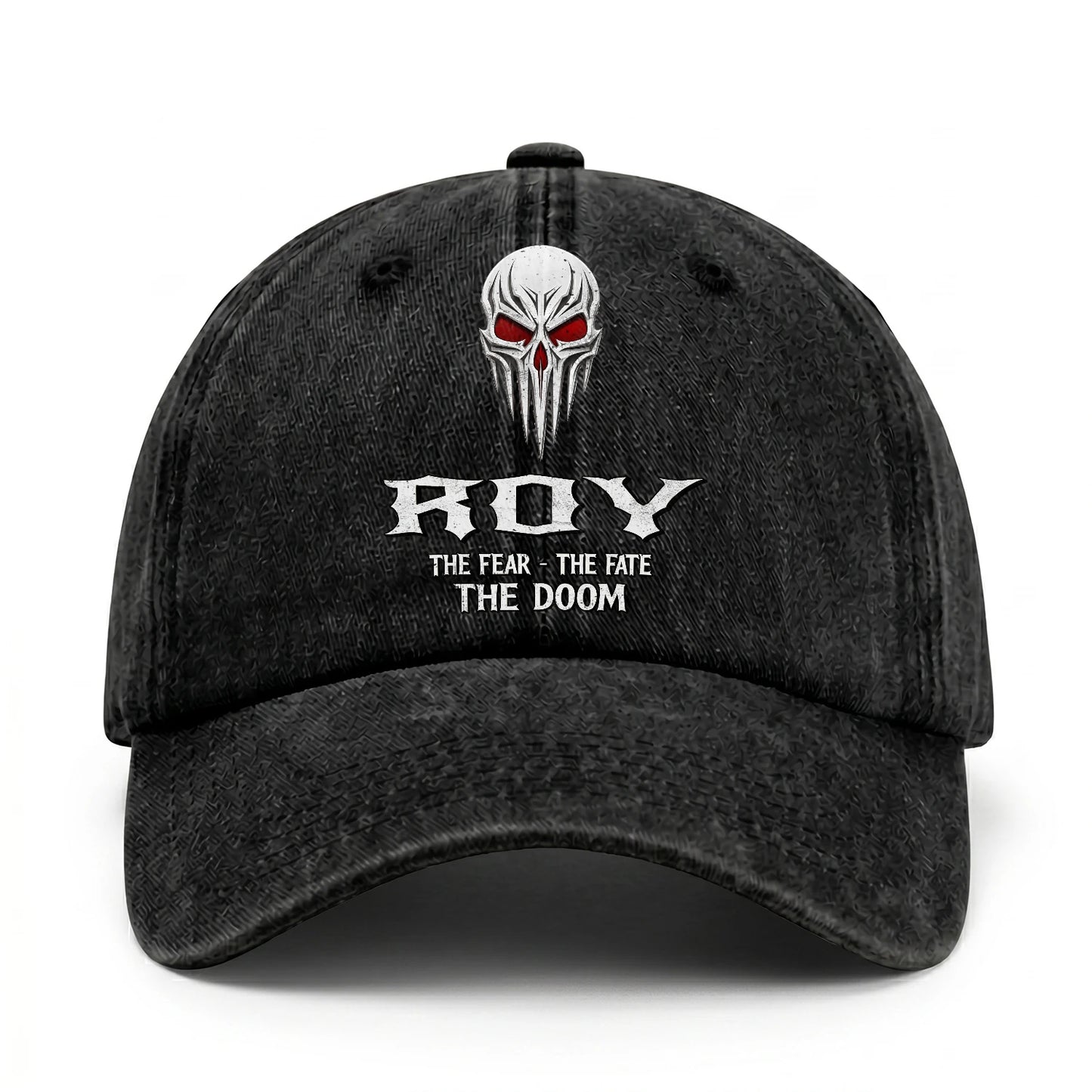 Your Name The Fear The Fate The Doom Skull Washed Cap ROY 13K1 C98PF