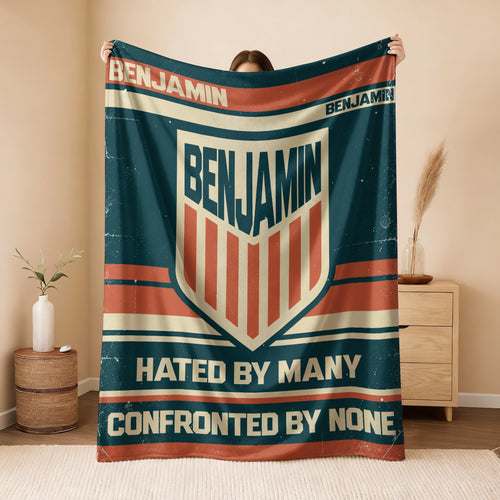 Hated By Many Confronted By None Retro Fleece Blanket BENJAMIN 13K1 BK58