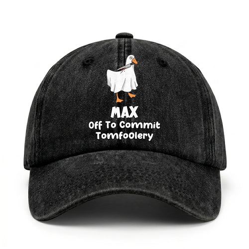 Off To Commit Tomfoolery Funny Goose Washed Cap MAX 13K1 C131PF