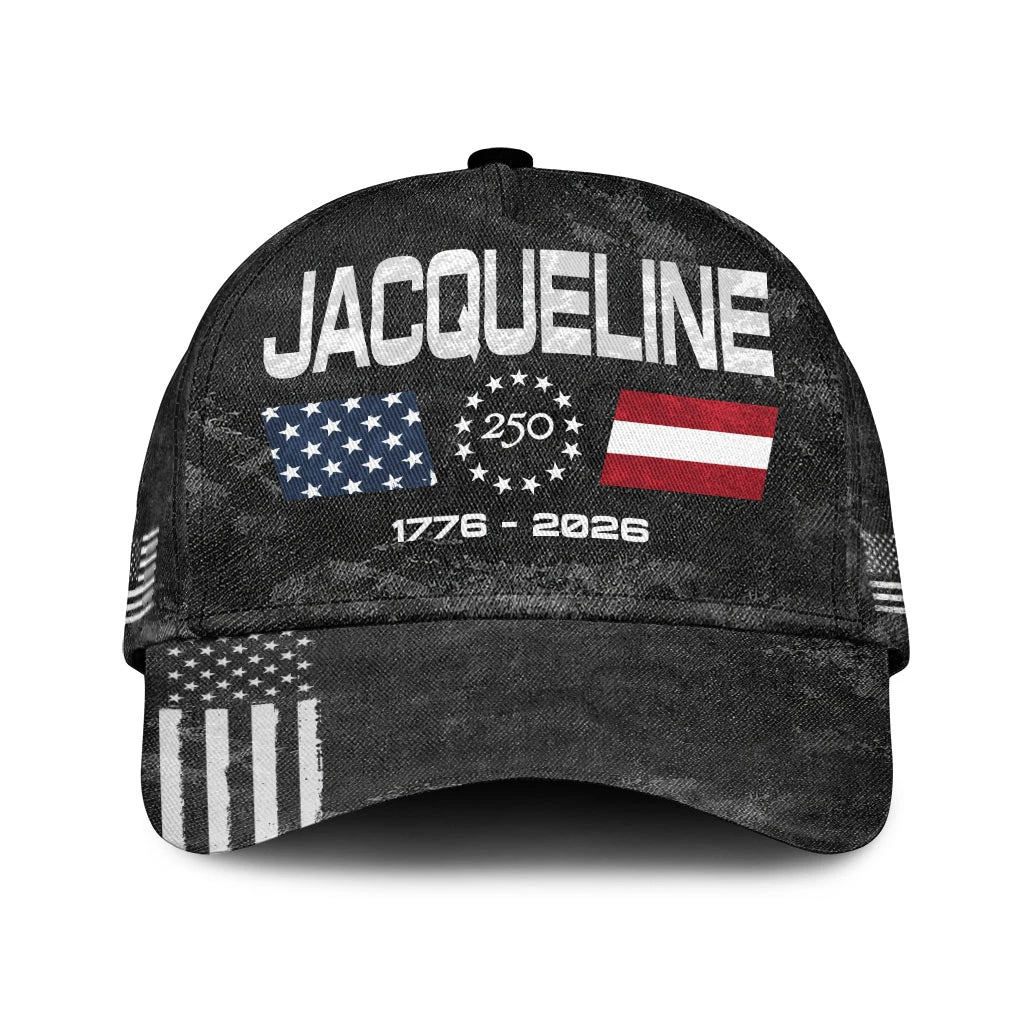 JACQUELINE 13K1-C13PF 250th Anniversary Patriotic Baseball Cap 1776–2026