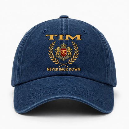 Never Back Down Royal Blue Denim Cap TIM 13K1 C60PF