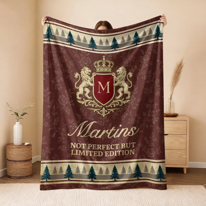 Not Perfect But Limited Edition Burgundy Pine Tree Fleece Blanket MARTINS 13K1 BK41