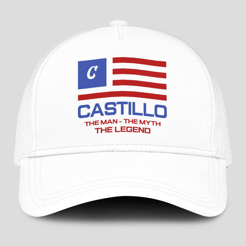 The Man The Myth The Legend America Flag Mesh Cap CASTILLO 13K1 C193PF
