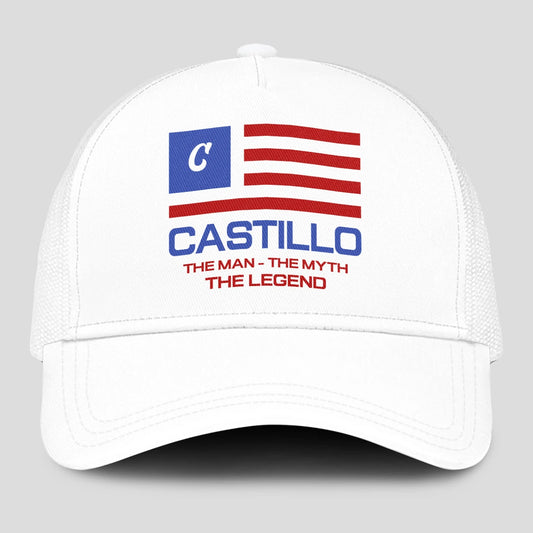 The Man The Myth The Legend America Flag Mesh Cap CASTILLO 13K1 C193PF