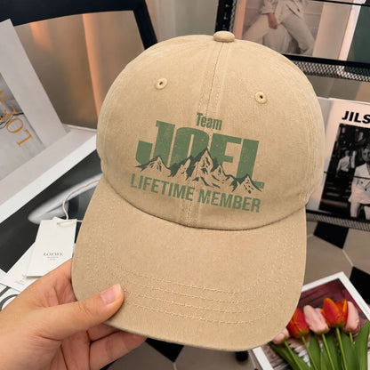 Team Your Name Lifetime Member Mountain Cap JOEL 13K1 C58PF