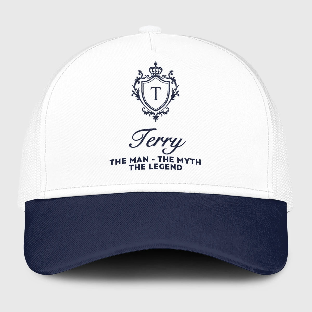 The Man The Myth The Legend Blue And White Baseball Mesh Cap TERRY 13K1 C186PF
