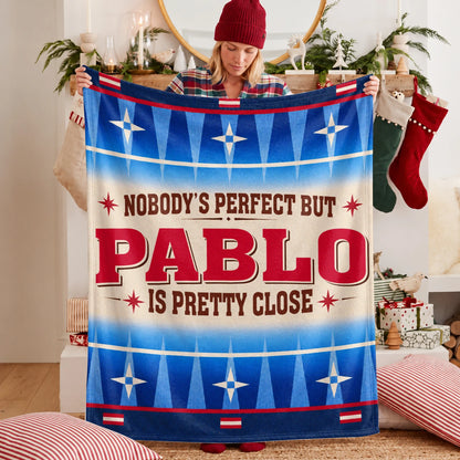 Nobody's Perfect But Your Name Is Close Native American Fleece Blanket PABLO 13K1 BK57