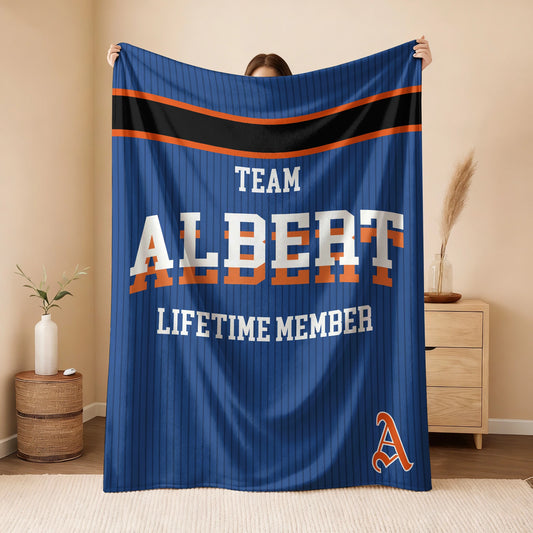 Team Your Name Lifetime Member Basketball Fleece Blanket ALBERT 13K1 BK47