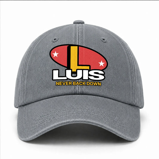 Never Back Down With Your Name And Initial Letter Washed Cap LUIS 13K1 C82PF