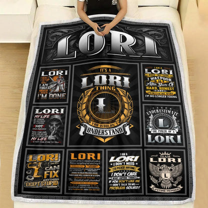 LORI Personalized Blanket | Custom Name Cozy Throw Gift 13K1-BK2