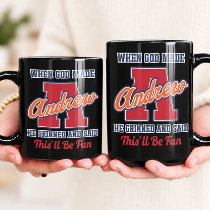When God Made Your Name Personalized Baseball Mug ANDREW 13K1 MG07