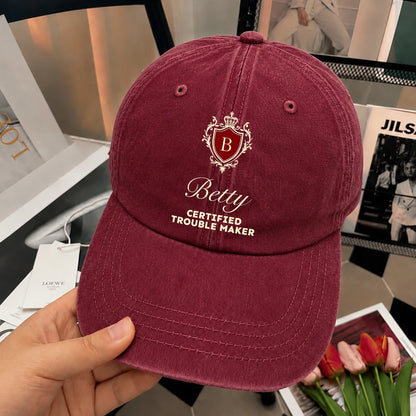 Certified Trouble Maker Royal Burgundy Washed Cap BETTY 13K1 C139PF
