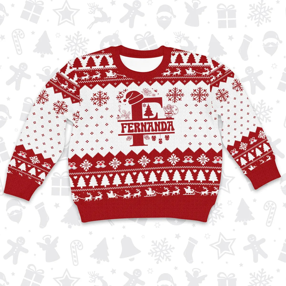 FERNANDA Personalized Christmas Pajama Set - Holiday Gift Outfit 13K1-CR2