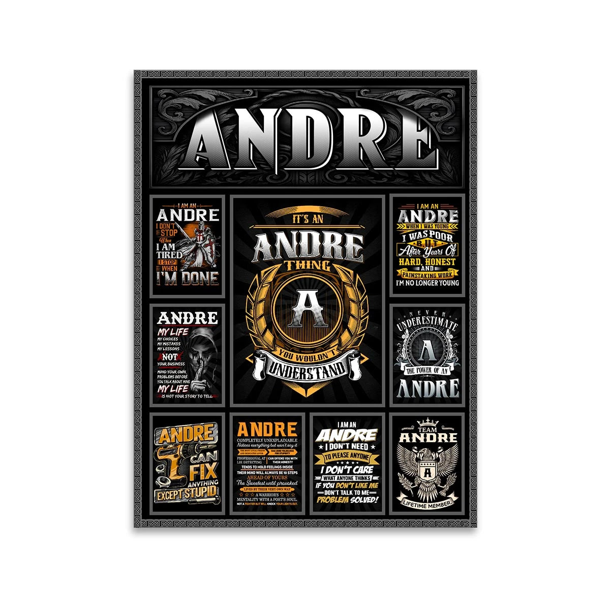 ANDRE Personalized Sponge Floor Mat – Custom Printed Home Decor 13K1-AR2