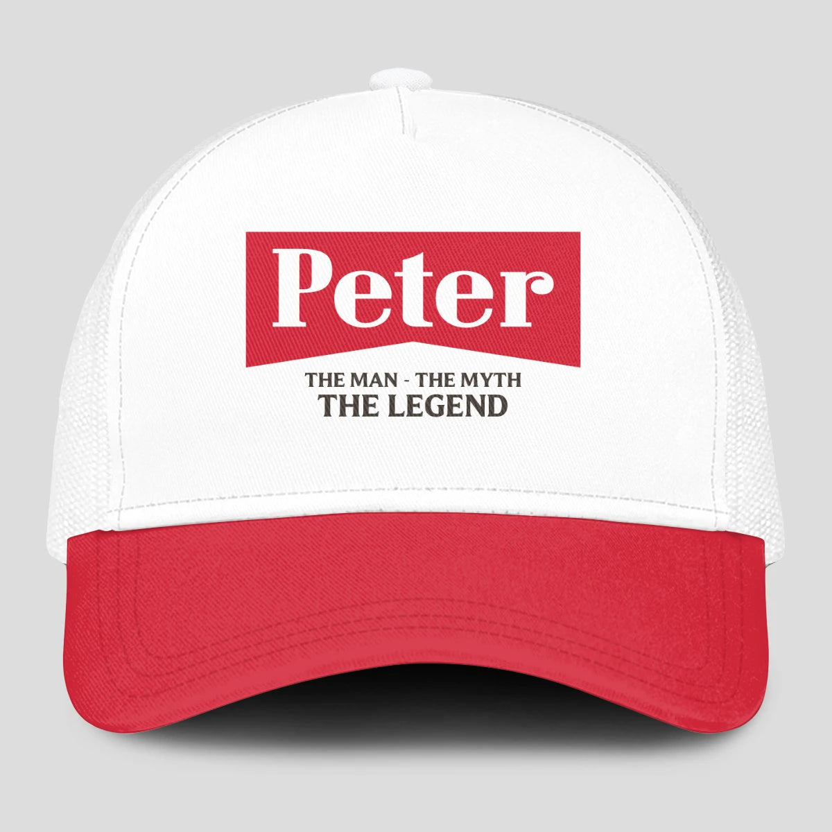 The Man The Myth The Legend Red And White Mesh Cap PETER 13K1 C197PF