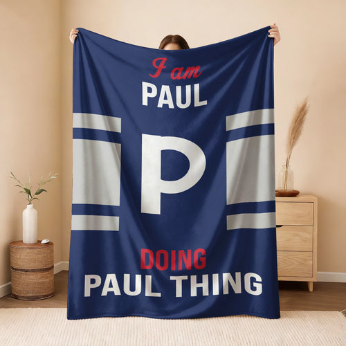 I'm Name Doing Name Things Navy Fleece Blanket PAUL 13K1 BK51