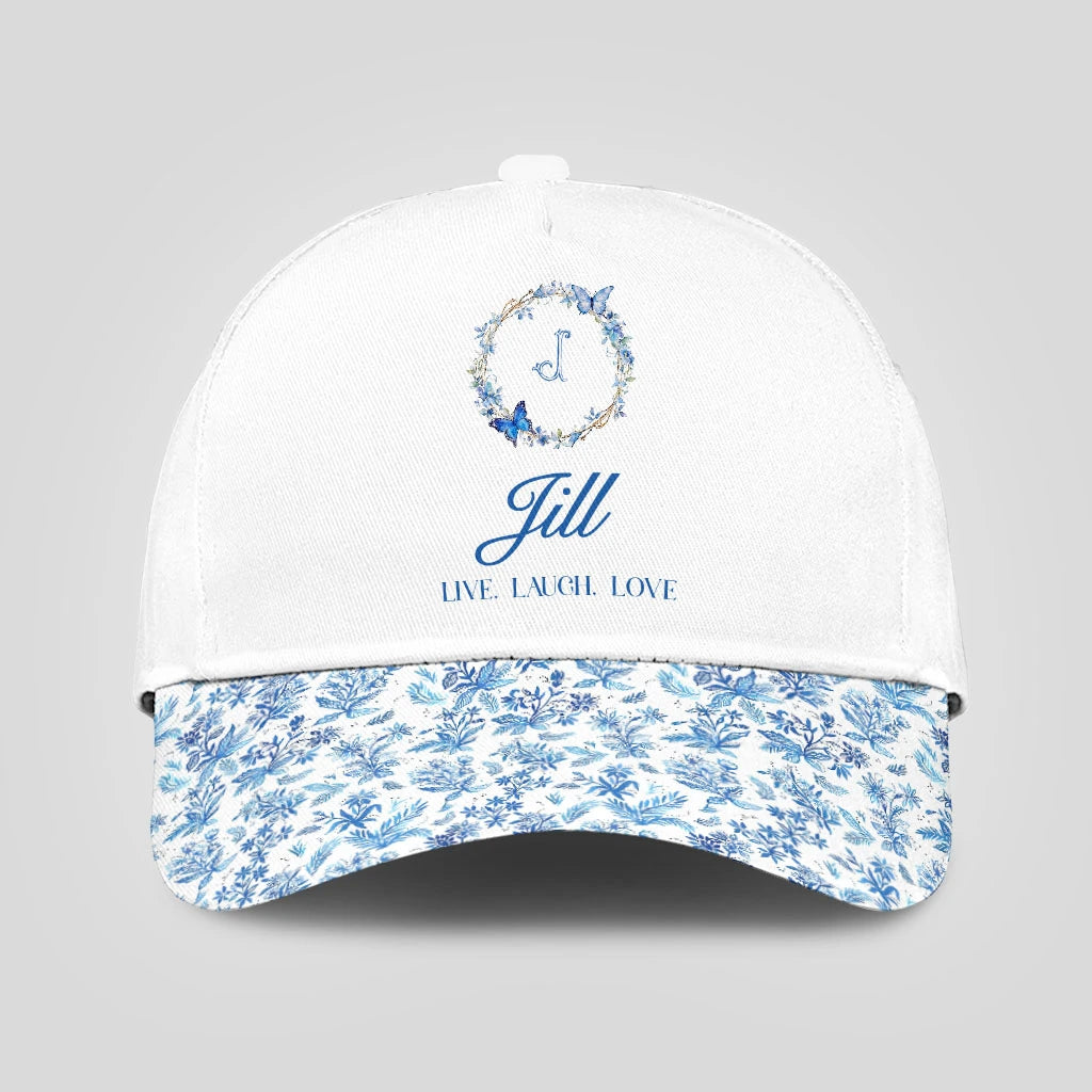 Live Laugh Love Blue Flowers Cap JILL 13K1 C50PF