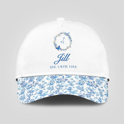 Live Laugh Love Blue Flowers Cap JILL 13K1 C50PF