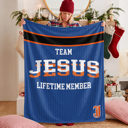Team Your Name Lifetime Member Basketball Fleece Blanket JESUS 13K1 BK47