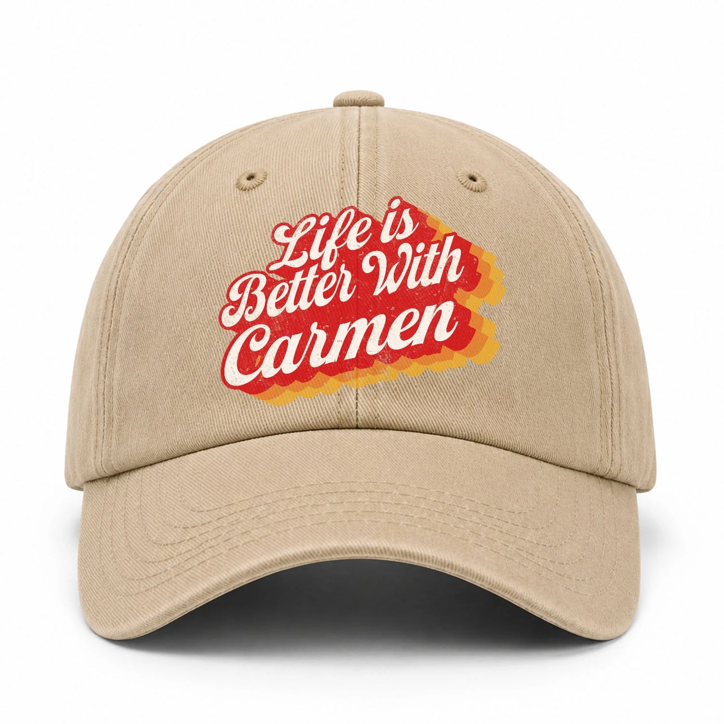 Life Is Better With Your Name Vintage Washed Cap CARMEN 13K1 C67PF