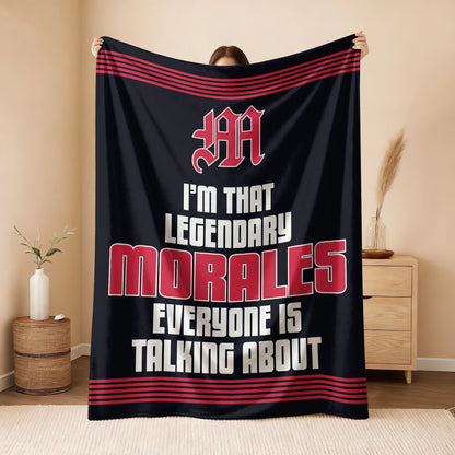 I'm That Legendary Name Dark Red Fleece Blanket MORALES 13K1 BK48
