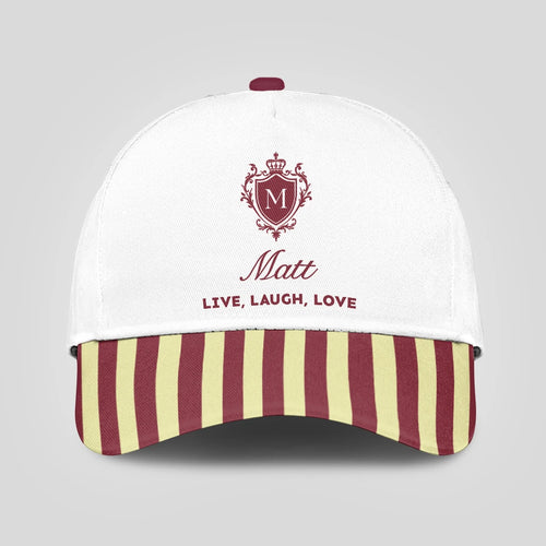 Live Laugh Love Burgundy And Yellow Cap MATT 13K1 C120PF