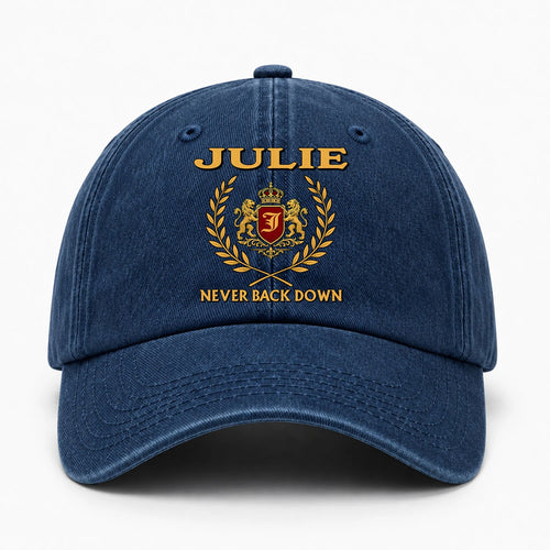 Never Back Down Royal Blue Denim Cap JULIE 13K1 C60PF